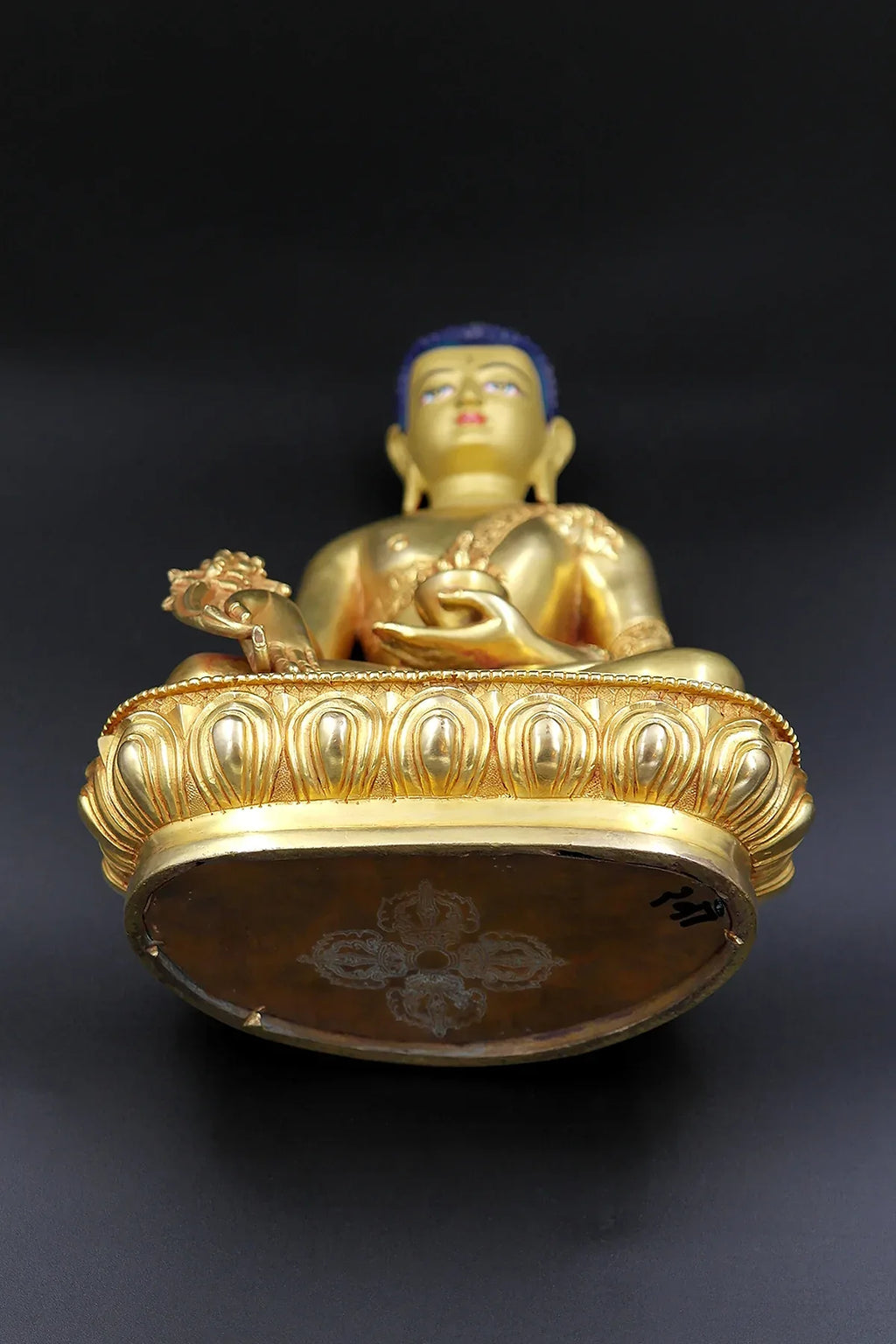 Gold Plated Medicine Buddha Statue from Boudha 7" - Vajracrafts