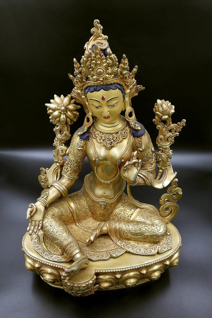 Emanation of Compassion: The Green Tara Statue, 16" - Vajracrafts