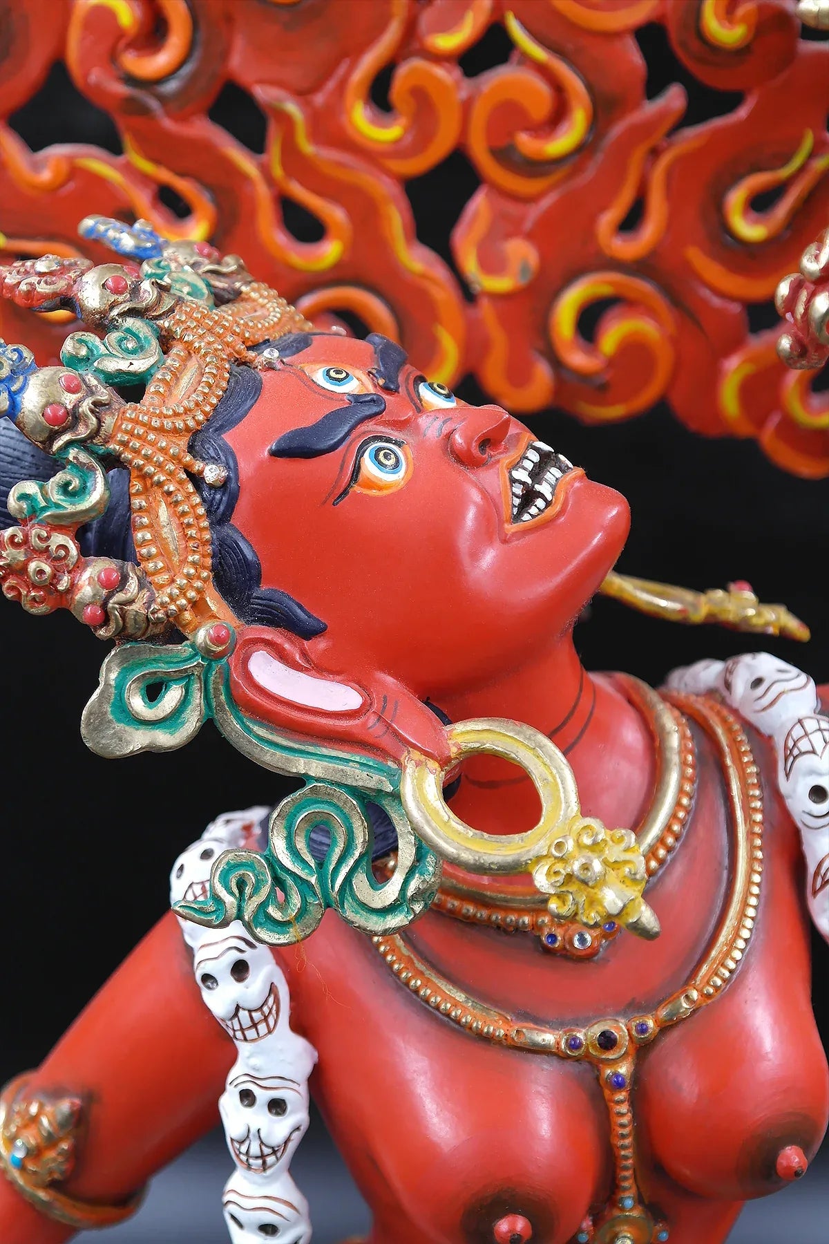 Vajra yogini hand painted copper statue 18" - Vajracrafts