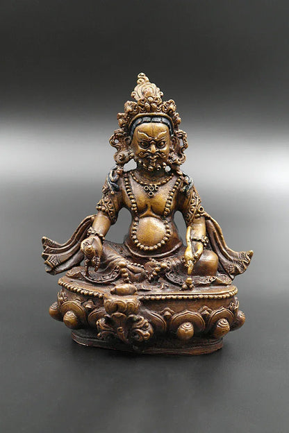 Copper Zambala Statue Handmade statue from Nepal 4" - Vajracrafts