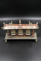 3 in 1 Tibetan Prayer wheel in Potala Palace style 9" - Vajracrafts