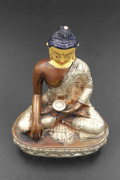 Two tones Shakyamuni Buddha Statue from Nepal 4" - Vajracrafts