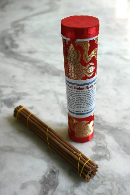 Om Mani Padme Hoong Incense in brocade pack - Vajracrafts