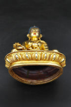 Handmade Gold Plated Medicine Buddha Statue 5.5" - Vajracrafts