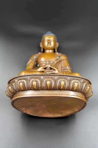 Tibetan Buddhist Deity Amitabha Buddha Seated on Pedestal 9" - Vajracrafts