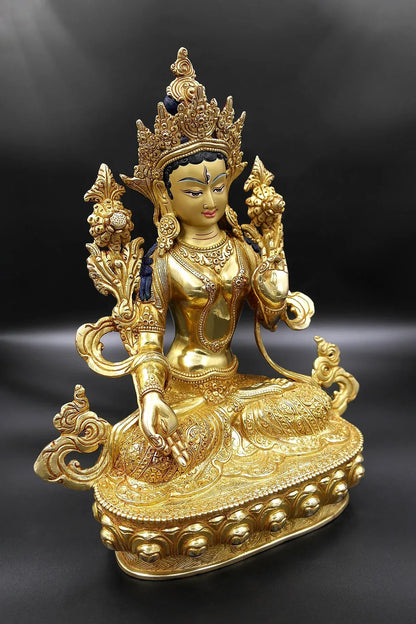 White Tara Statue from Nepal, 13" - Vajracrafts