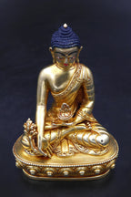 Handmade Gold Plated Medicine Buddha Statue 5.5" - Vajracrafts