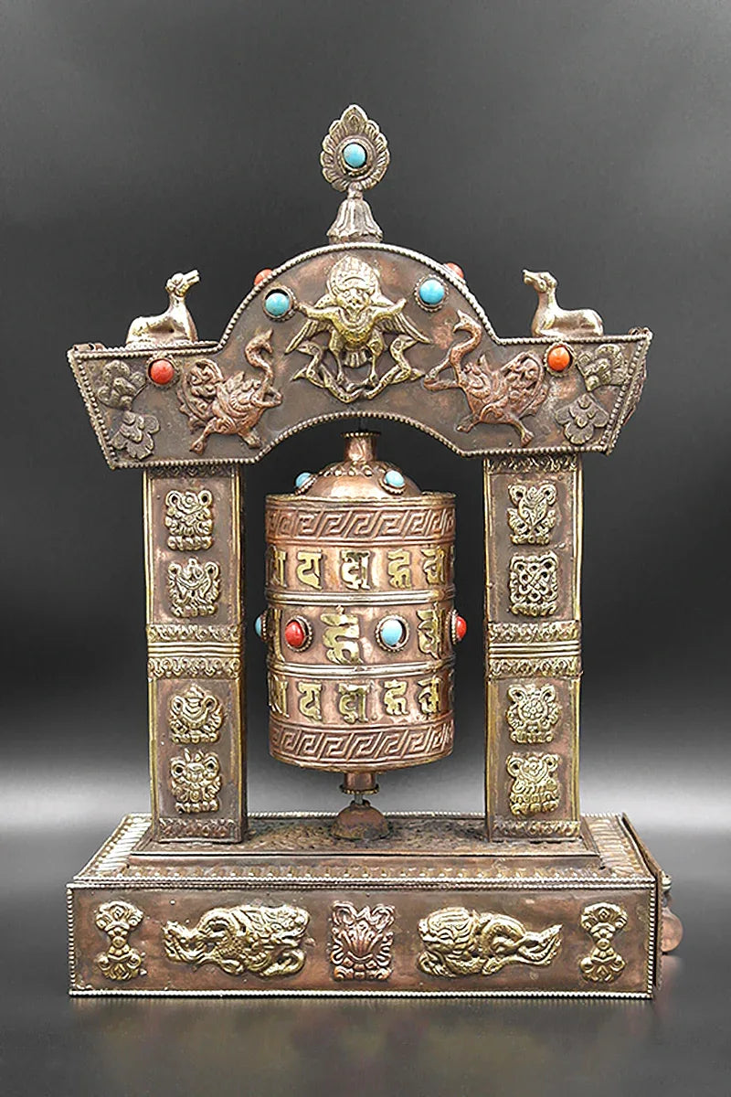 Om mane peme hum in Potala Design prayer wheel - Vajracrafts