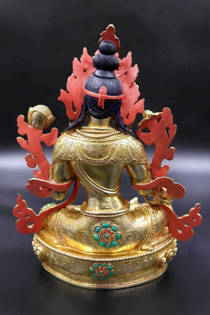 The Serene Green Tara Statue, 9" - Vajracrafts