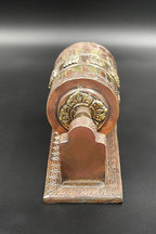 Buddhist Copper Prayer Wheel with wall mount - Vajracrafts