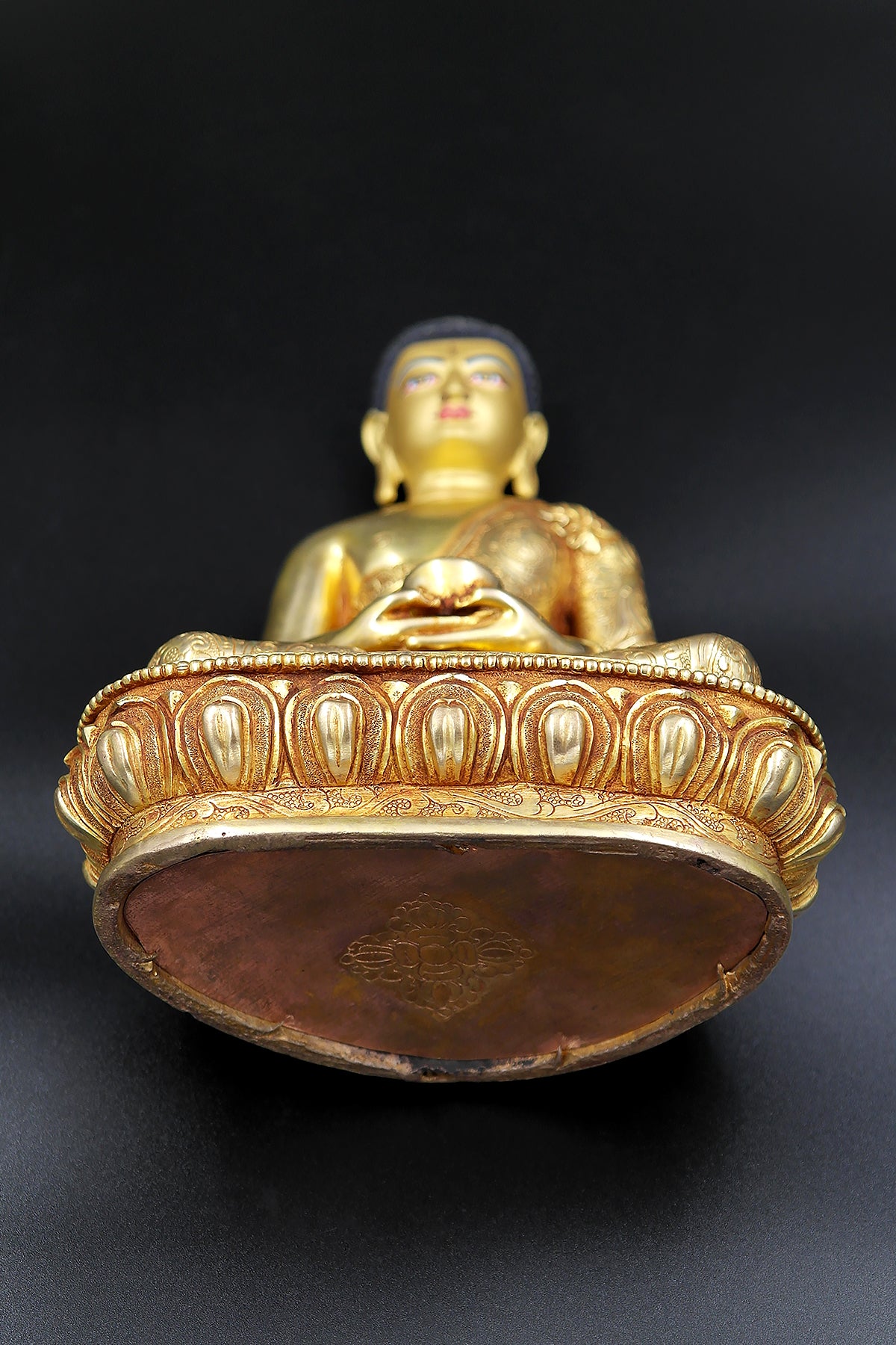 Gold Plated Amitabh Buddha Statue from Nepal 6"