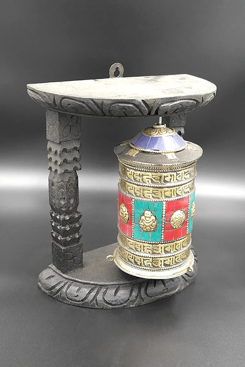 Auspicious Symbols Buddhist Prayer Wheel - Vajracrafts
