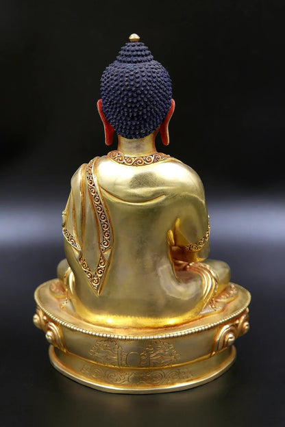 Stunning fully Gold Plated Amitabha Buddha Statue from Nepal 9" - Vajracrafts