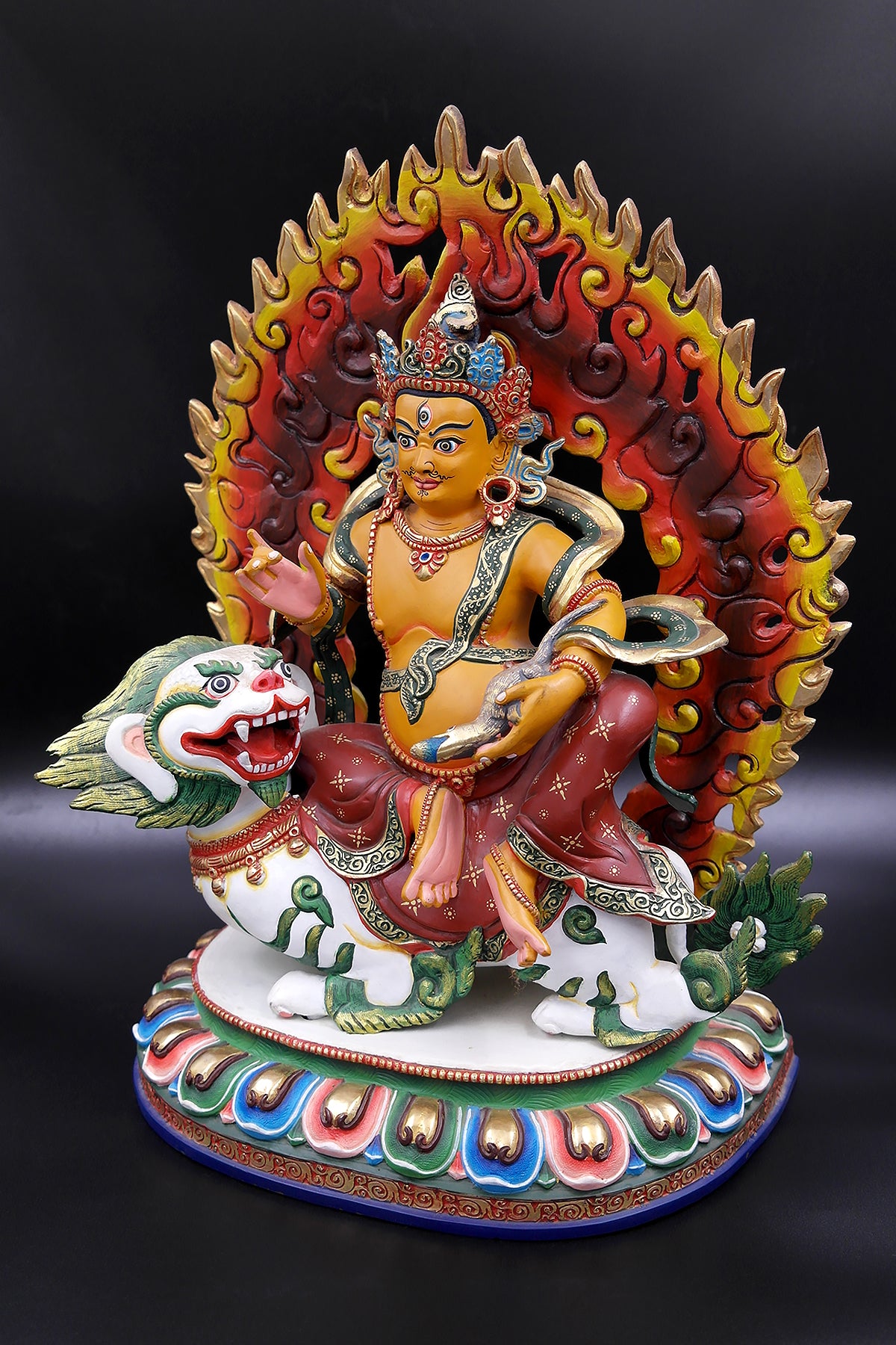 Hand painted Zambala Statue, Handmade Kubera Statue from Nepal