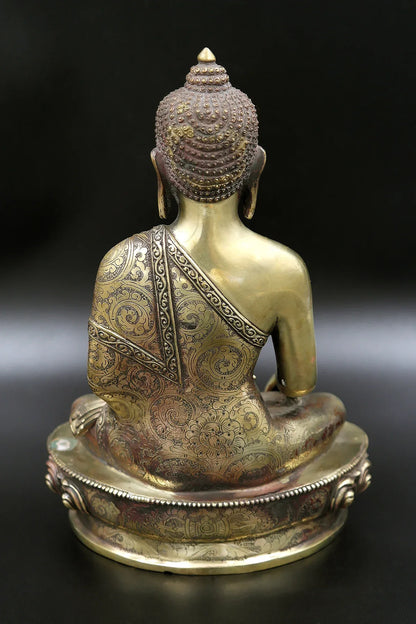 Newari Shakyamuni Buddha Statue from Nepal, 9" - Vajracrafts