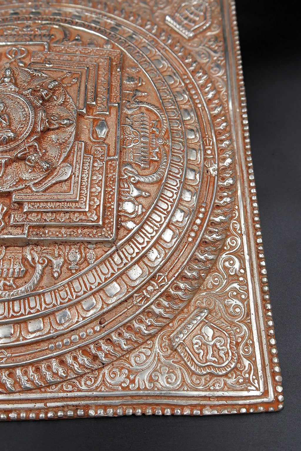 Silver Plated Tibetan Buddhist Mandala Thangka Wall hanging - Vajracrafts