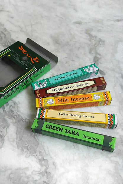 Green Tara Tibetan Incense Gift Pack, Set of 5 incense sticks - Vajracrafts