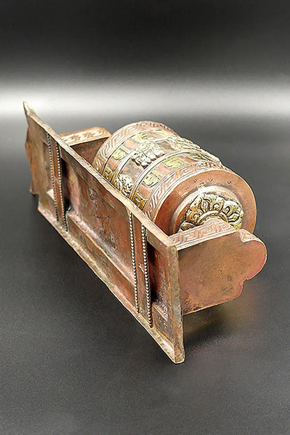 Buddhist Copper Prayer Wheel with wall mount - Vajracrafts