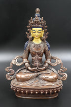 Copper Oxidized Buddhist Aparmita or Amitayus Statue 8" - Vajracrafts