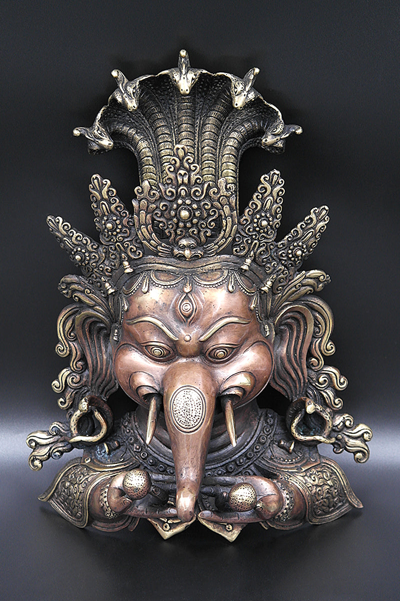 Ganesh Face Wall Hanging in Copper