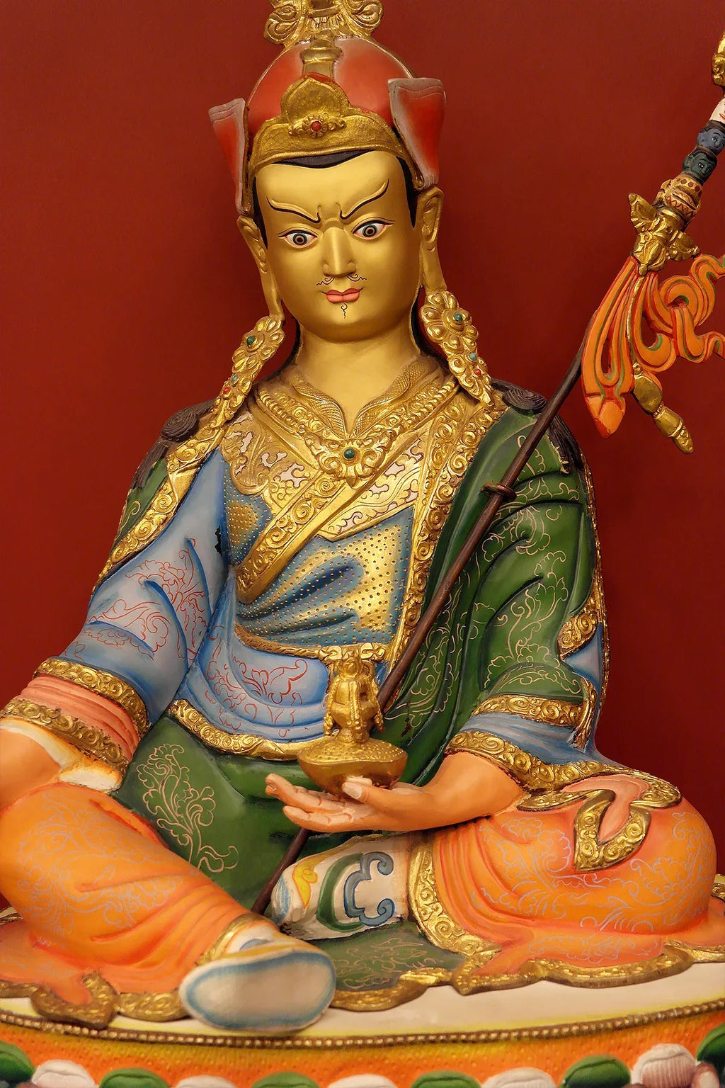 Colorful Guru Rinpoche Padmasambhava Statue, 18" - Vajracrafts