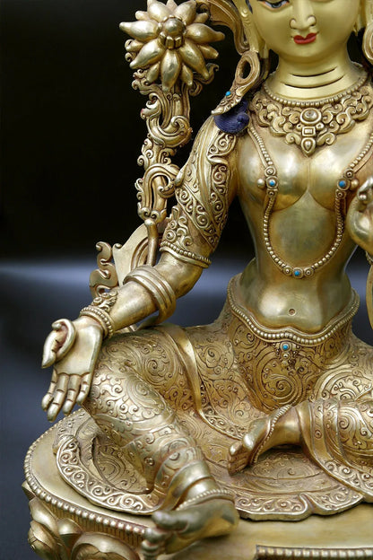 Emanation of Compassion: The Green Tara Statue, 16" - Vajracrafts