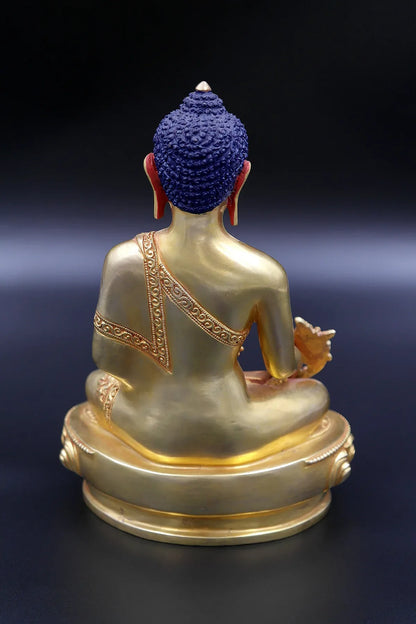 Gold Plated Medicine Buddha Statue from Boudha 7" - Vajracrafts