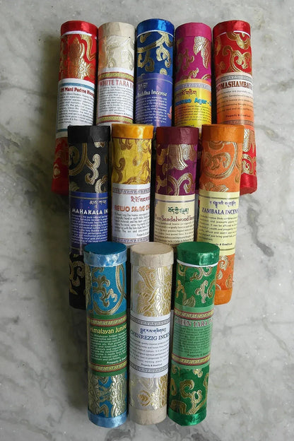 Om Mani Padme Hoong Incense in brocade pack - Vajracrafts