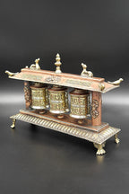 3 in 1 Tibetan Prayer wheel in Potala Palace style 9" - Vajracrafts