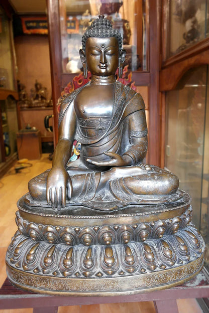 Shakyamuni Buddha Statue in double Lotus 25" - Vajracrafts