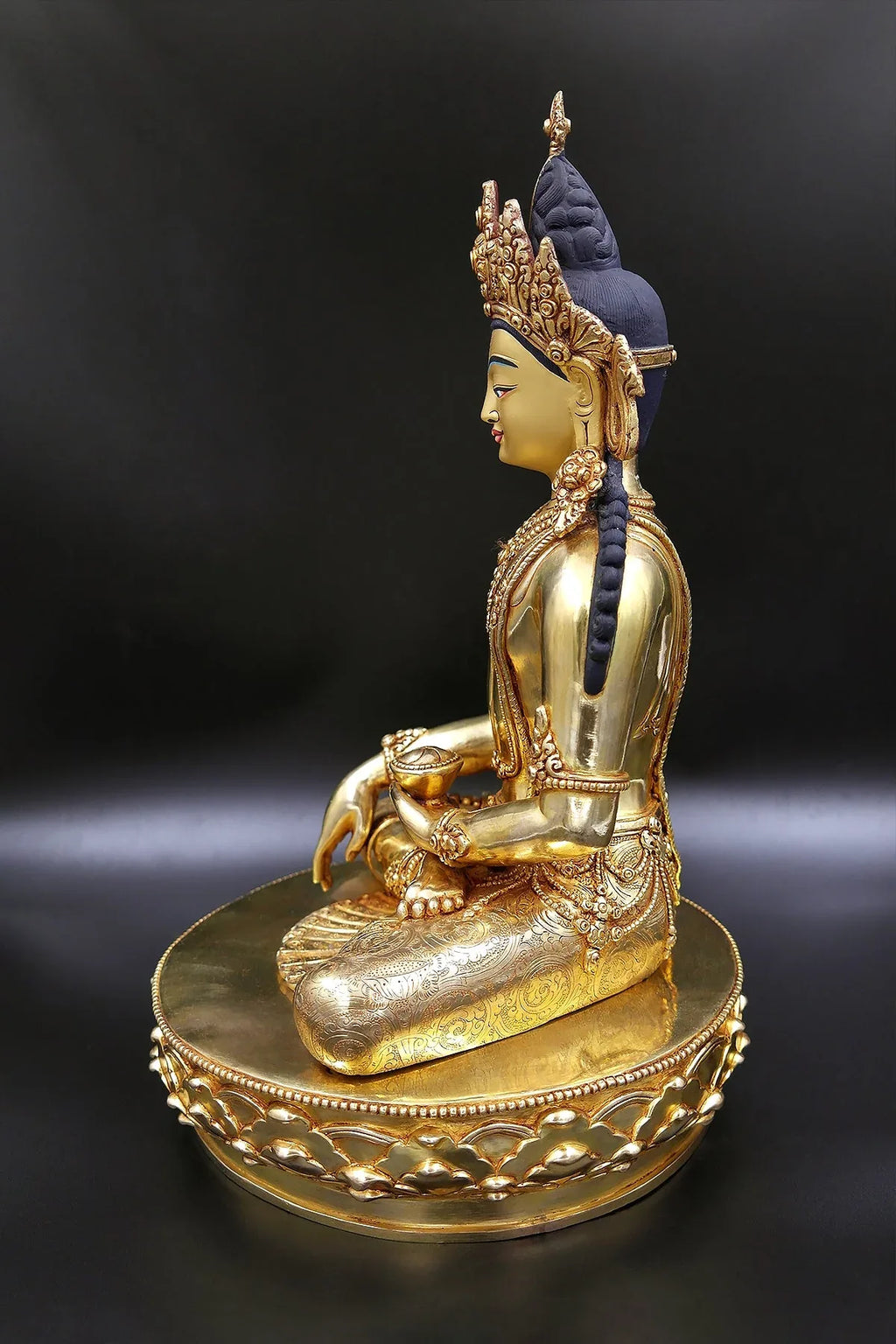 Crowned Shakyamuni Buddha Statue 12" - Vajracrafts