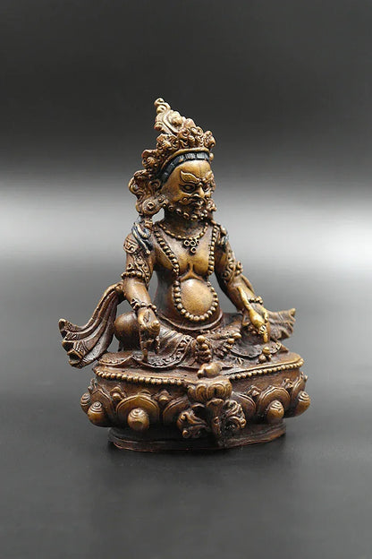 Copper Zambala Statue Handmade statue from Nepal 4" - Vajracrafts
