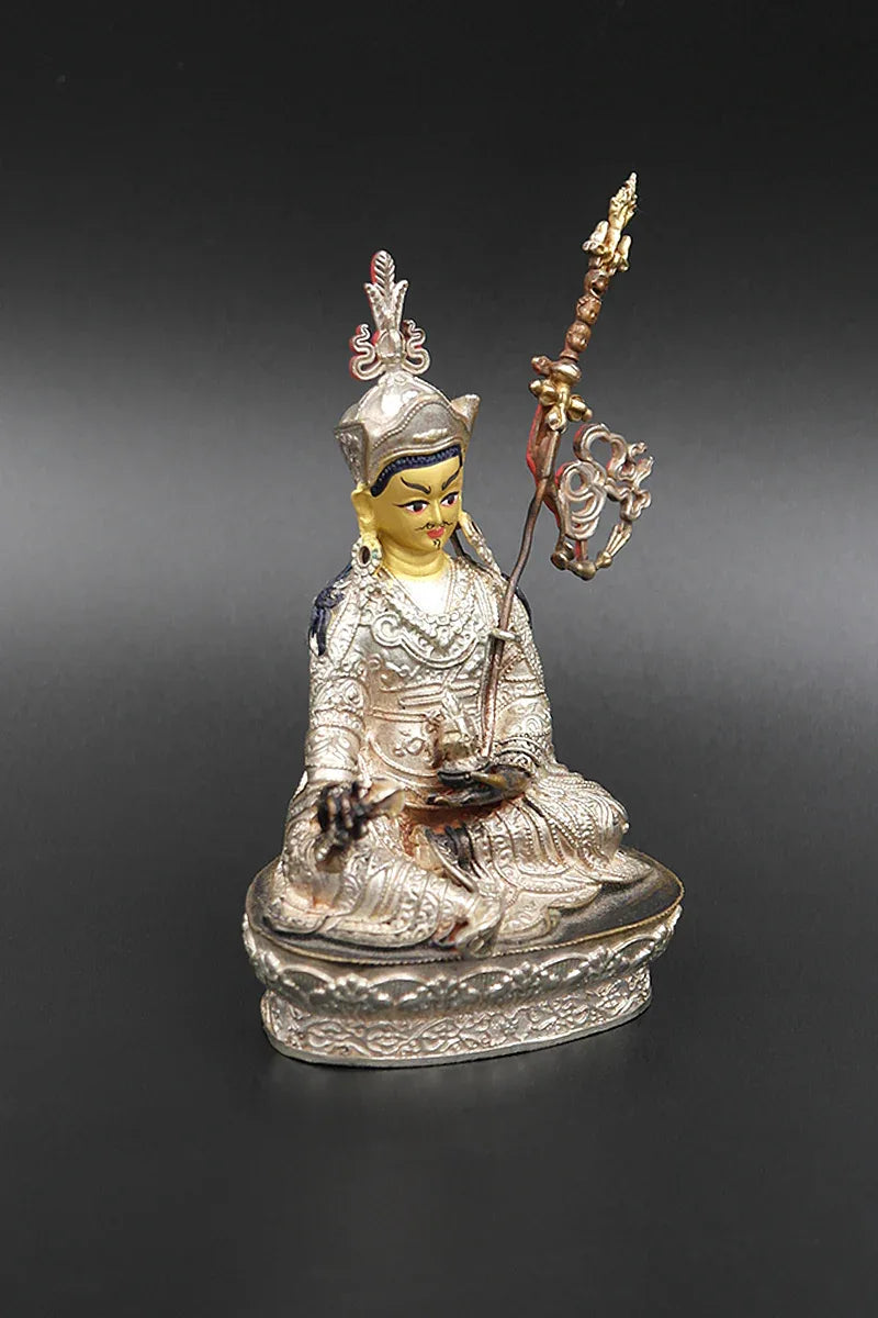 Guru Padmasambhava Statue in Two colors from Nepal 4" - Vajracrafts