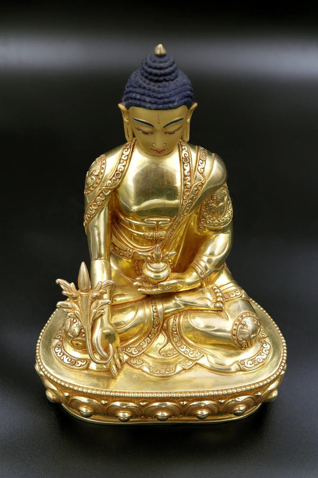 Amazing Hand carved Tibetan Medicine Buddha Statue 8" - Vajracrafts