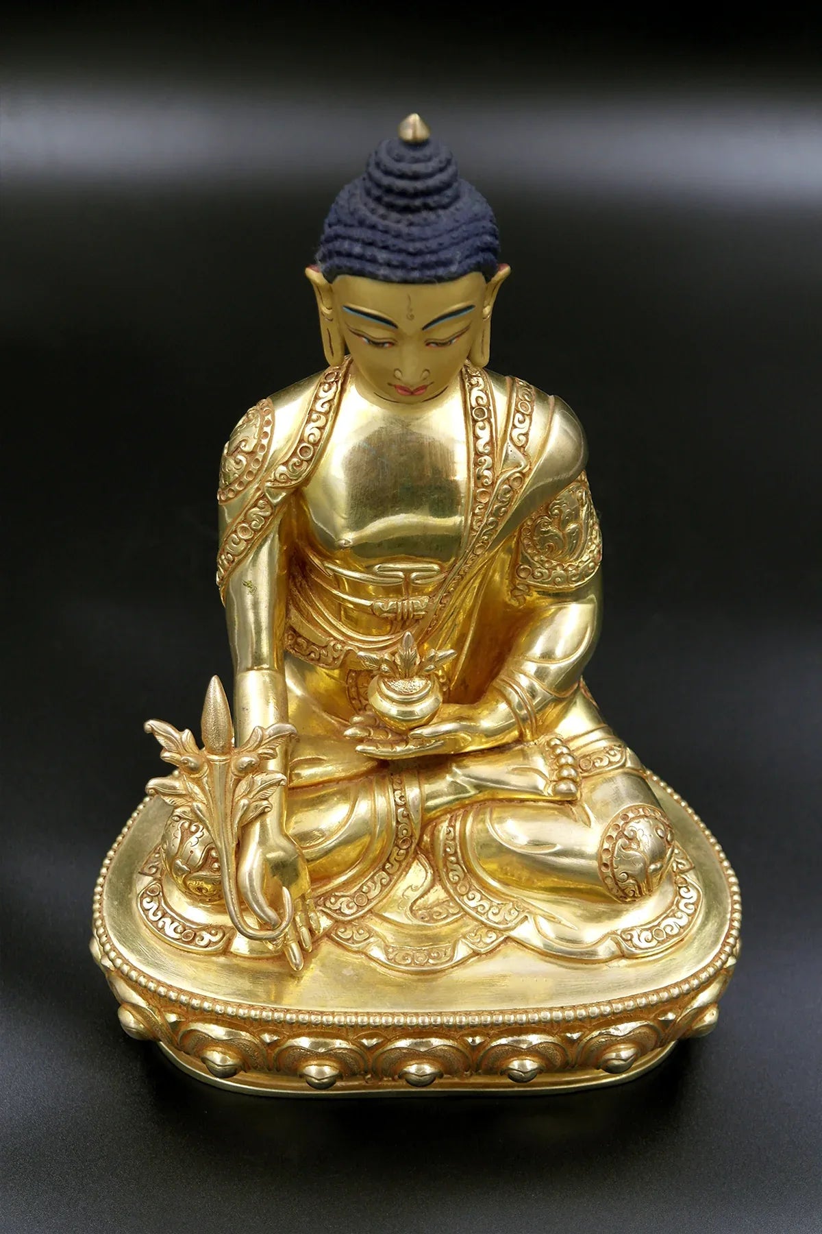 Amazing Hand carved Tibetan Medicine Buddha Statue 8" - Vajracrafts