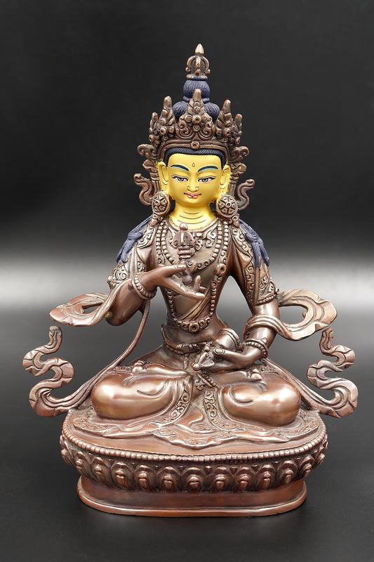 Copper Oxidized Tibetan Vajrasattva Statue 8"