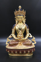 Aparmita Gold Plated Statue, Handmade Buddha statue from Nepal 13" - Vajracrafts