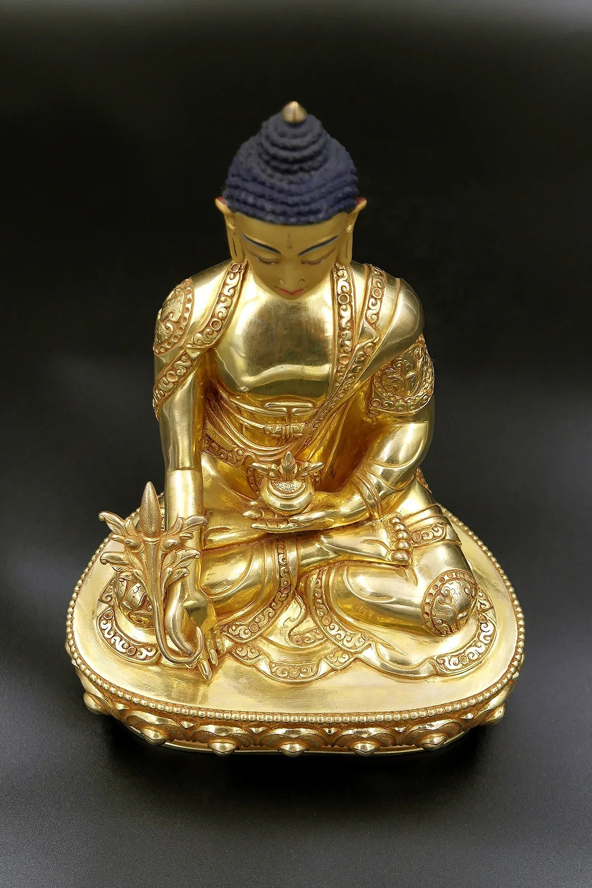 Amazing Hand carved Tibetan Medicine Buddha Statue 8" - Vajracrafts