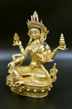 Hindu goddess Laxmi Statue - The Goddess of Wealth and Good Fortune 8" - Vajracrafts