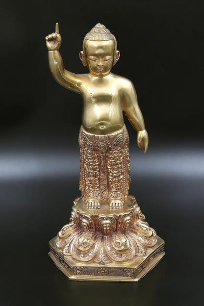 Standing Buddha Statue, Siddhartha Gautam Garden Sculpture 9" - Vajracrafts