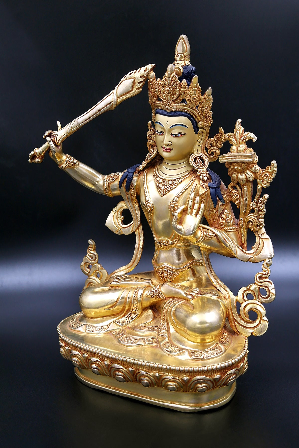 Tibetan Manjushree Statue from Patan 12"