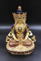 Aparmita Gold Plated Statue, Handmade Buddha statue from Nepal 13" - Vajracrafts