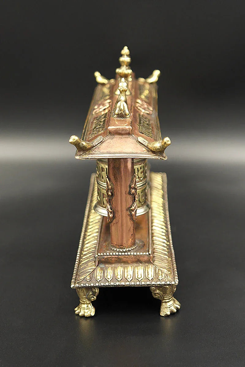 3 in 1 Tibetan Prayer wheel in Potala Palace style 9" - Vajracrafts