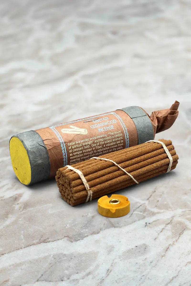 Ancient Tibetan Cedarwood Incense sticks with Burner Lovely