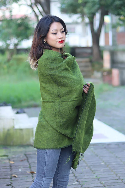Yak Wool Shawl, Wrap Handmade in Nepal - Vajracrafts