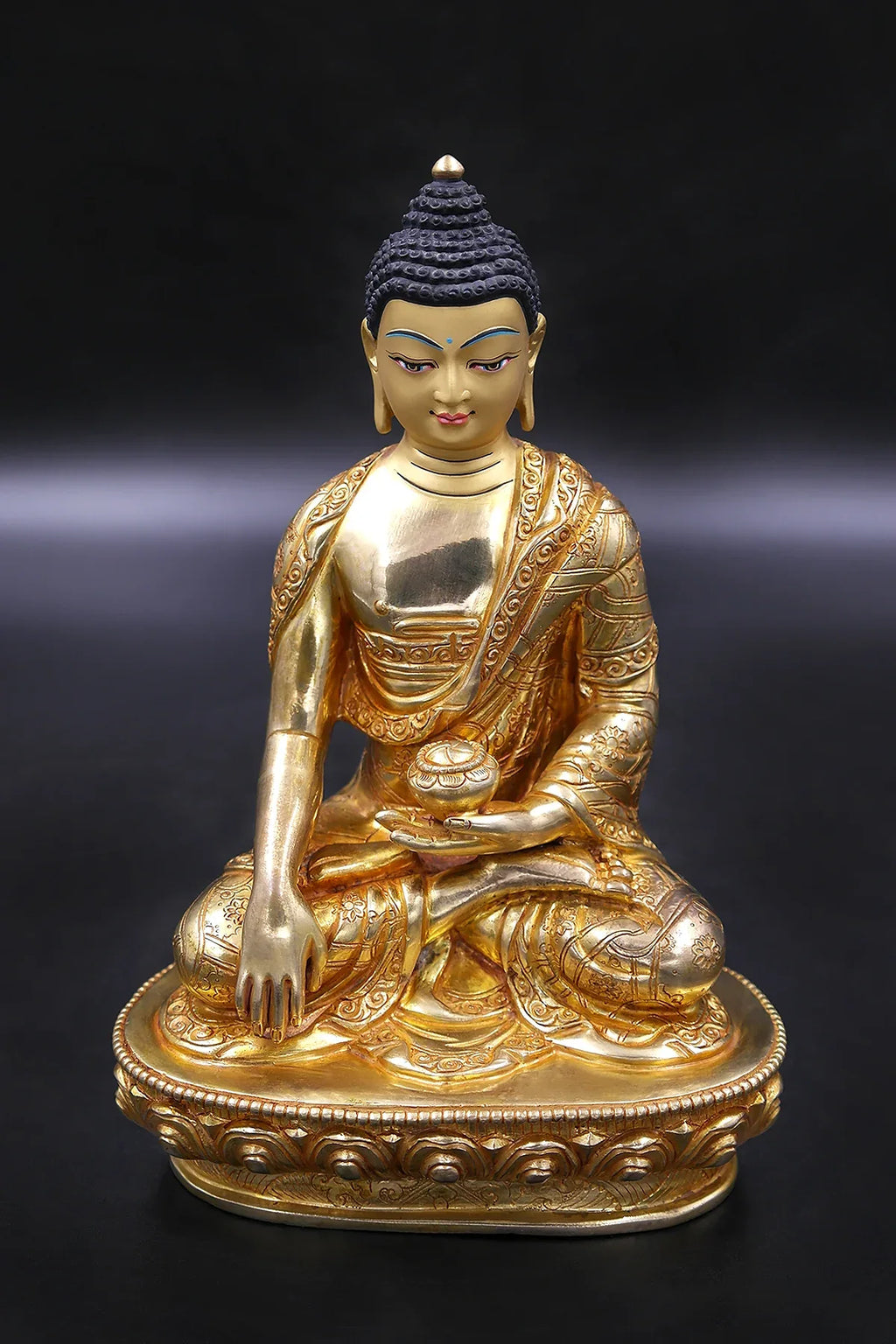 Hand carved Shakyamuni Buddha Statue from Nepal 7" - Vajracrafts