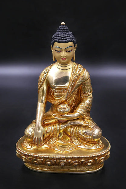 Hand carved Shakyamuni Buddha Statue from Nepal 7" - Vajracrafts