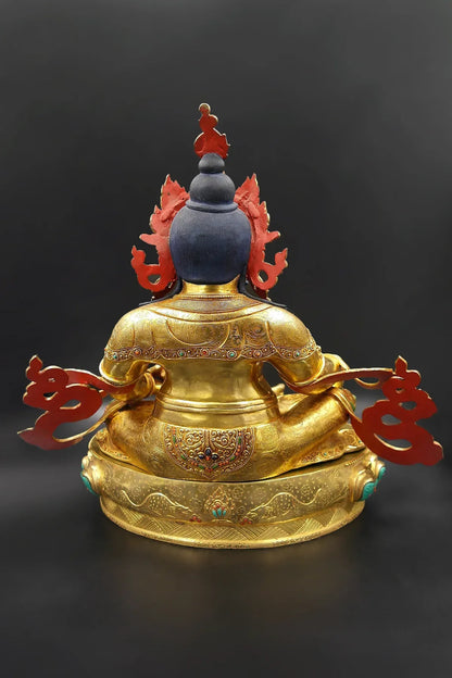 Jeweled Zambala Statue from Nepal, God of wealth, 16" - Vajracrafts