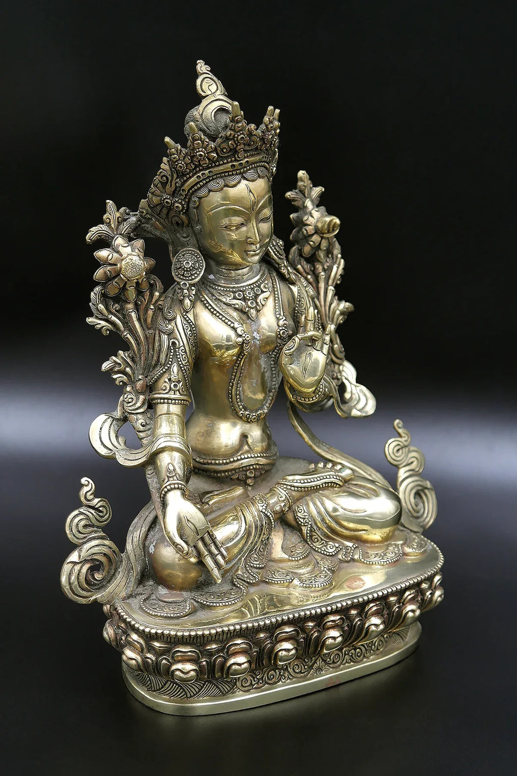 Plain tone Tibetan White Tara statue 9" - Vajracrafts