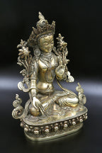 Plain tone Tibetan White Tara statue 9" - Vajracrafts